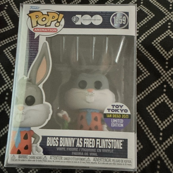 Funko Bugs Bunny Fred Flintstone Vinyl Figure - Gray, White, Orange - Picture 1 of 1
